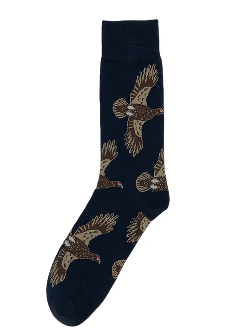 ShuttleSocks Adult Flying Grouse Socks - Navy - Size 8-12